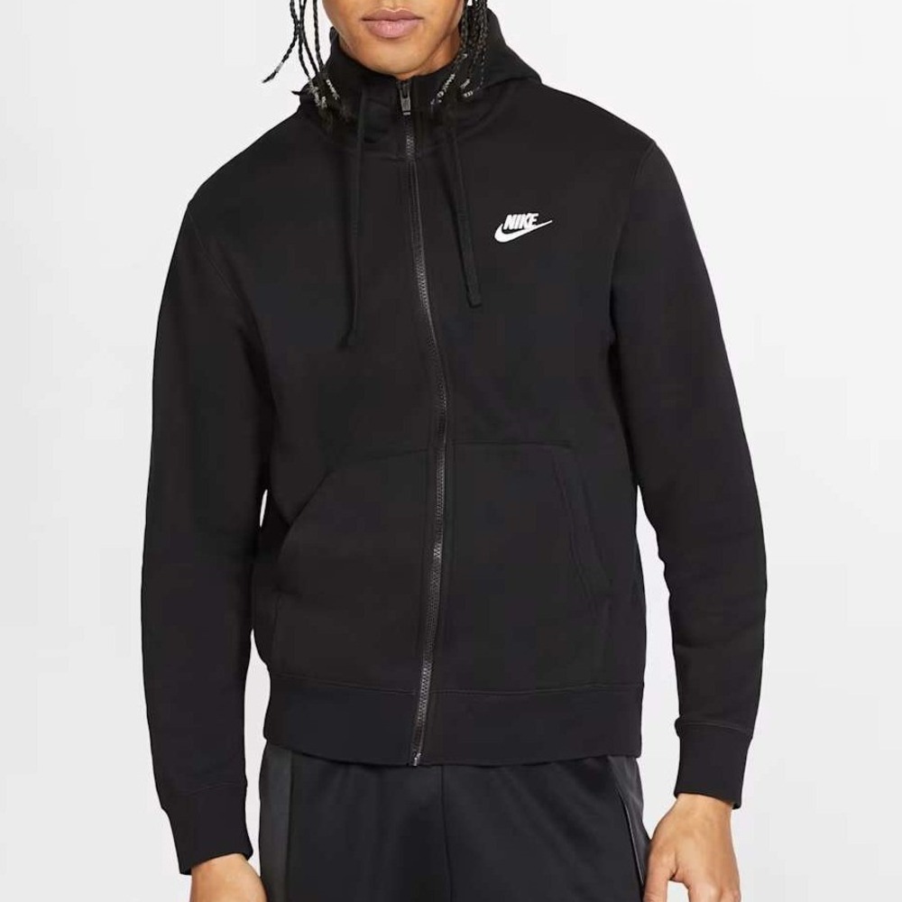 Nike 3XLTT Tall Club Fleece Full Zip Hoodie Black Sportswear Athletic Sweatshirt